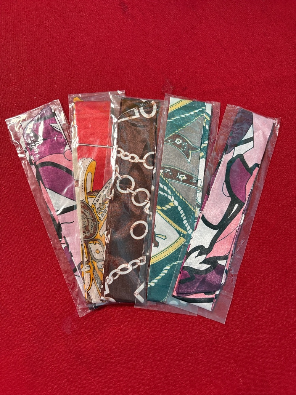 Silk-Feel Printed Scarves for Women - Assorted Colors 5